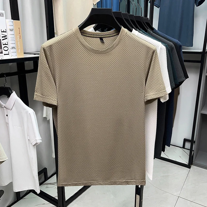 New Men's Casual and Fashionable Bone Flower Short Sleeved Round Neck T-shirt – Image 8