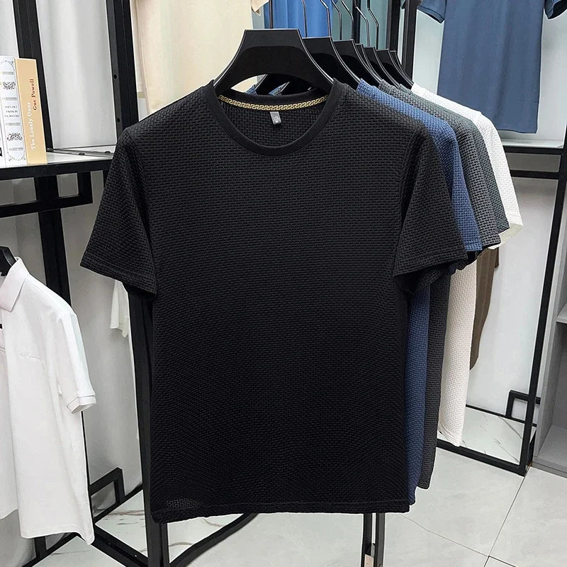 New Men's Casual and Fashionable Bone Flower Short Sleeved Round Neck T-shirt – Image 13