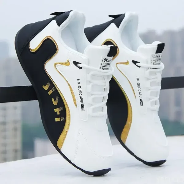 Men's Waterproof PU Leather Sneakers – Lightweight & Non-Slip