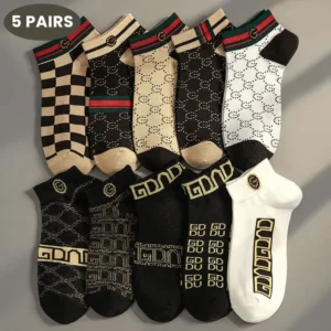 5/10 pcs Men's Thin Breathable Low-Cut Socks - Anti-Odor