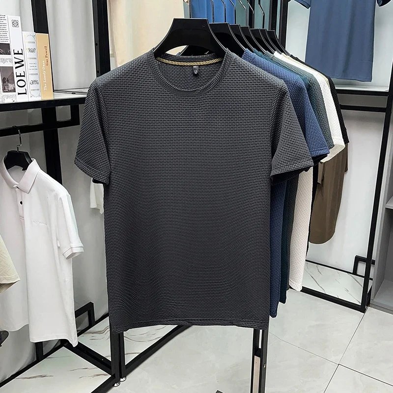 New Men's Casual and Fashionable Bone Flower Short Sleeved Round Neck T-shirt – Image 11