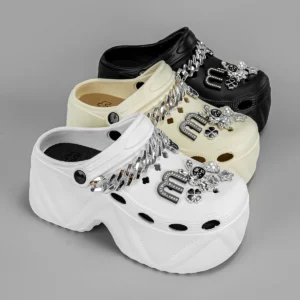 Women's Fashion EVA Wedge Sandals with Chain Detail – Slip-On Style